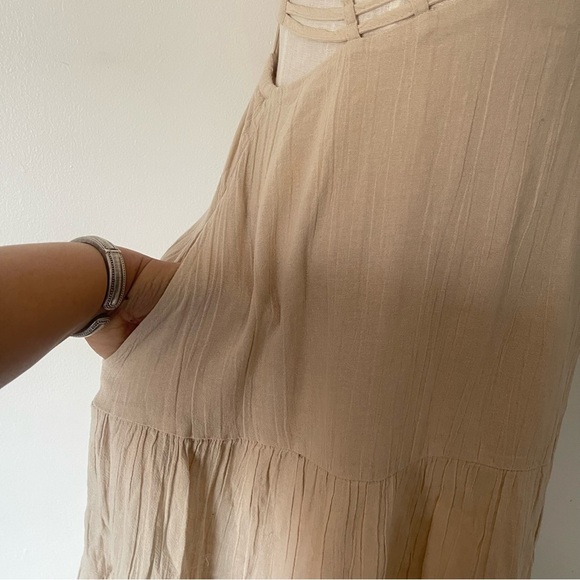 Free People Tan Auralie maxi dress NWT Small boho - Picture 5 of 12